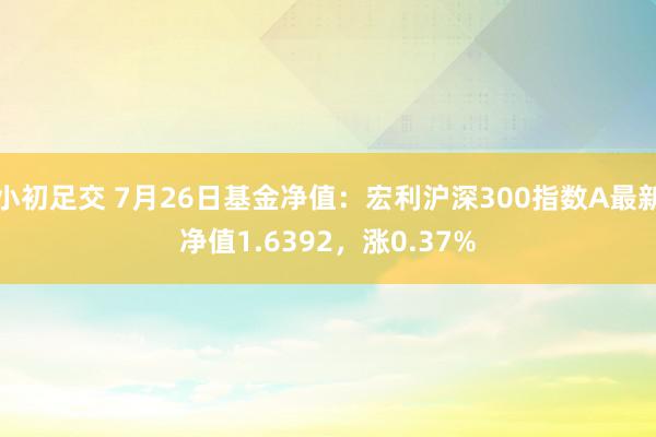 小初足交 7月26日基金净值：宏利沪深300指数A最新净值1.6392，涨0.37%