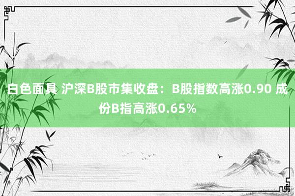 白色面具 沪深B股市集收盘：B股指数高涨0.90 成份B指高涨0.65%