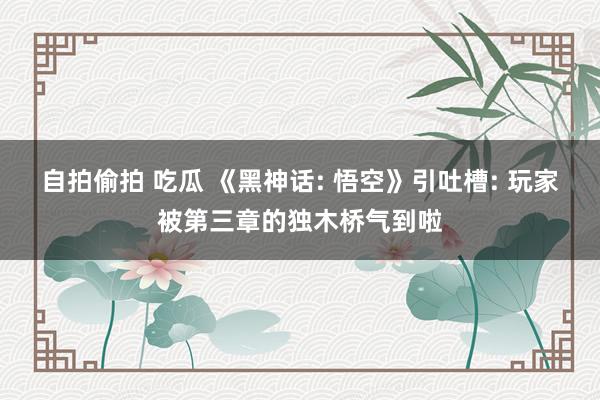 自拍偷拍 吃瓜 《黑神话: 悟空》引吐槽: 玩家被第三章的独木桥气到啦