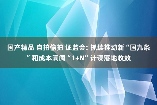 国产精品 自拍偷拍 证监会: 抓续推动新“国九条”和成本阛阓“1+N”计谋落地收效